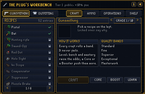 The Workbench, in-game screenshot